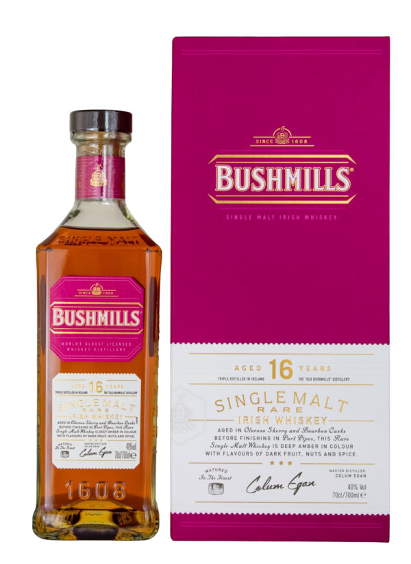 Bushmills 16 y.o. matured in three woods, 40 %