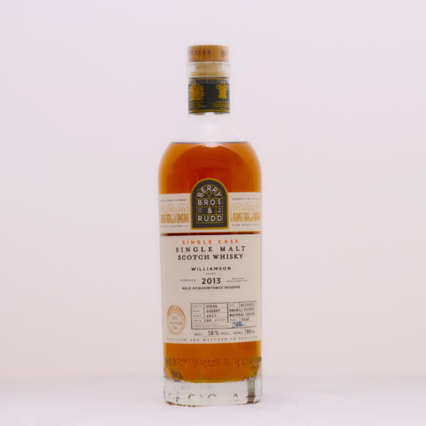 Williamson 2013, oloroso sherry cask finish, 10 y.o., 58 %, "Auld Acquaintance Reserve"