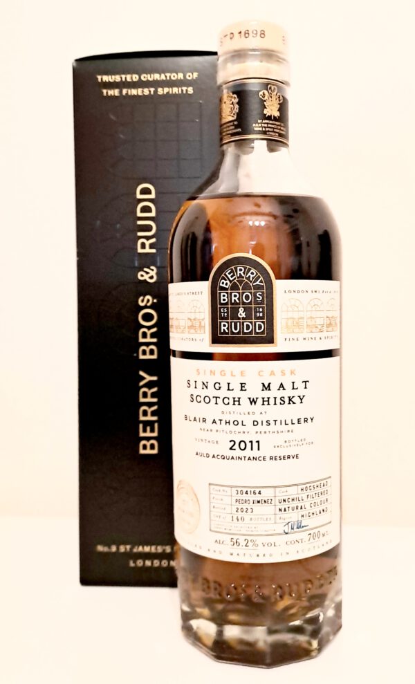 Blair Athol 2011, p.x. sherry cask finish, 12y.o., 56,2% "Auld Acquaintance Reserve"