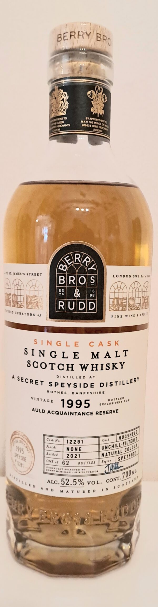Secret Speyside 1995 "Auld Acquaintance Reserve", Berry Bros. & Rudd