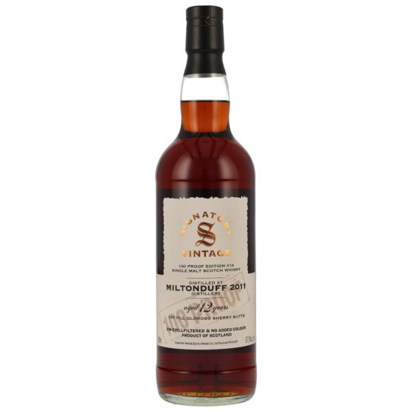 Miltonduff 2011, 1st fill oloroso sherry, 12 y.o., 57,1 %, 100 proof edition #14